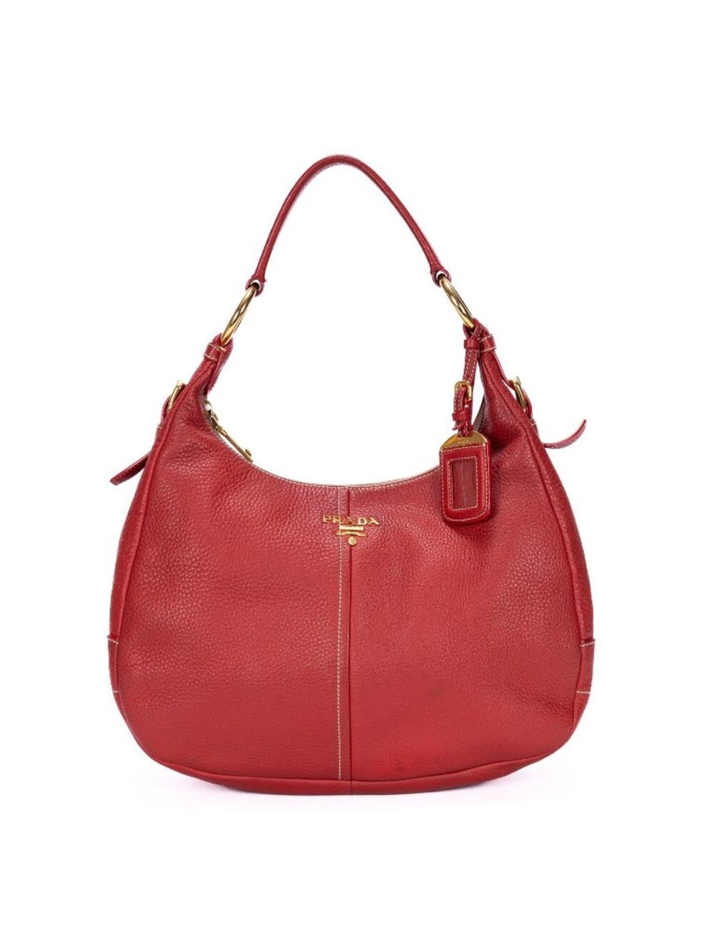 Prada Hobo Red Vitello Daino